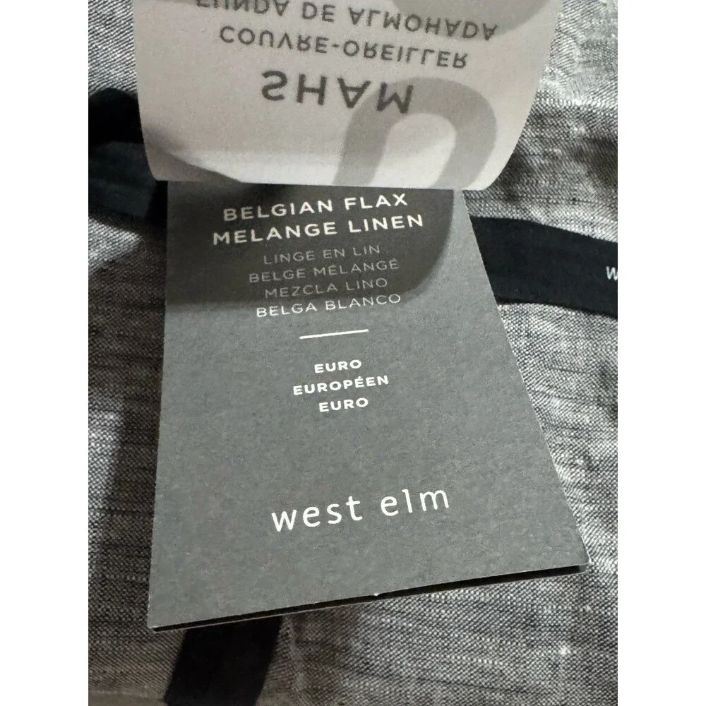 West Elm Belgian Flax Melange Linen Euro Pillow Sham 26